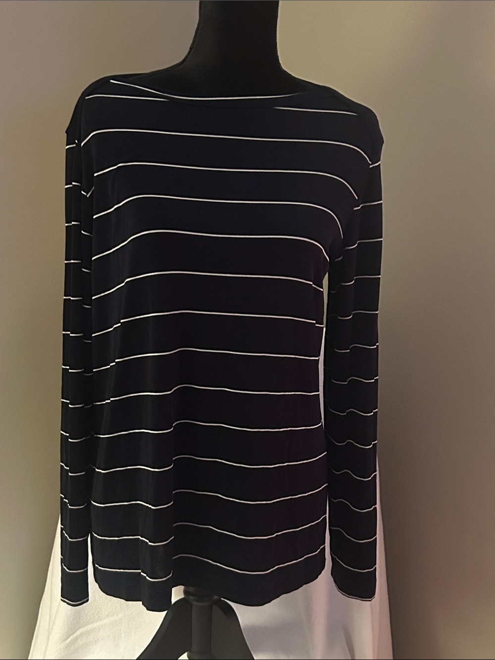 Striped Black Long-Sleeve Women's Tee